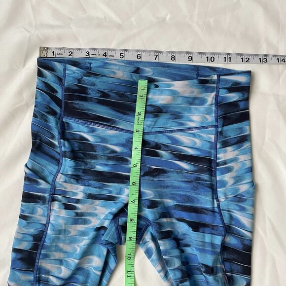 Lululemon Blue‎ Abstract Print High Rise Crop Leggings Pants Women's Size 4 - Picture 4 of 8